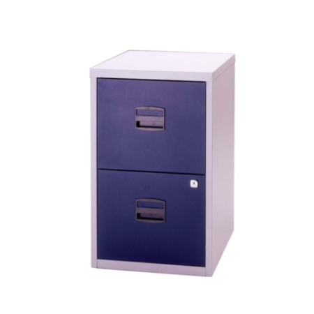 Bisley A4 Mobile 2 Deep Drawer Filer - Grey Blue