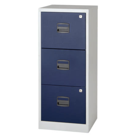 Bisley A4 Home Office 3 Drawer  Filer - Grey Blue