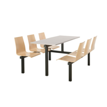 Elwood Fast Food 6 Seater Wooden Seating Unit- with Both Sides  Accessible 