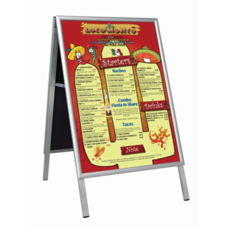 BusyGrip Indoor A frame Display Board with Satin Anodised Aluminium Finish