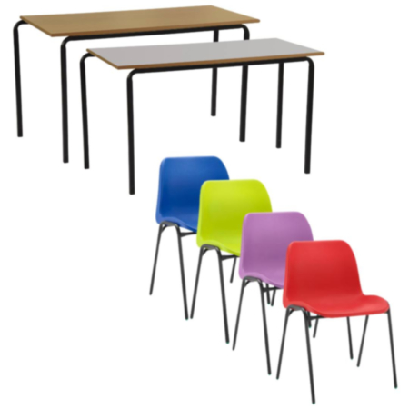Hille Affinity Chair and Crushed Bent Table Secondary School Class Pack Bundle