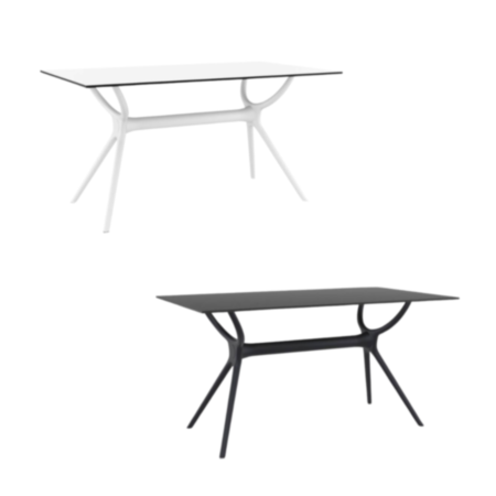 Air 140 Indoor and Outdoor Cafe Bistro Rectangular Table