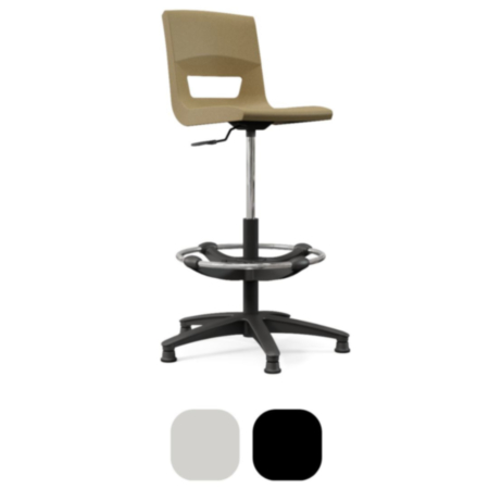 Wood Mix Postura Plus Task Stool with Chrome Foot Ring