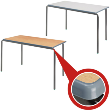 Hille Essentials Rectangle Crushed Bent Classroom Table with Fully Moulded Edge