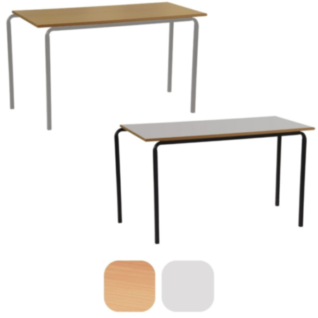 Hille Essentials Rectangle Crushed Bent Classroom Table with MDF Edge