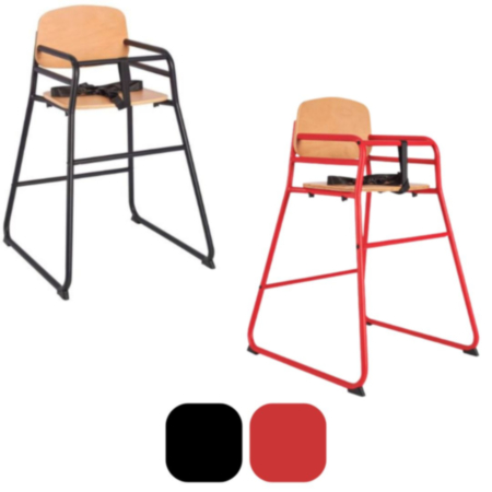 Juno Bambino Wooden Commercial High Chair with Steel Frame