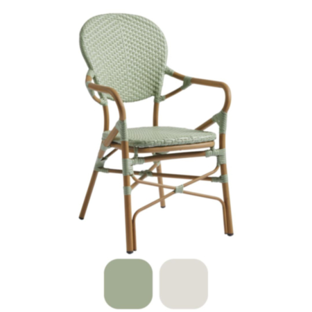 Brittany Aluminium Parisian Cafe Bistro Arm Chair