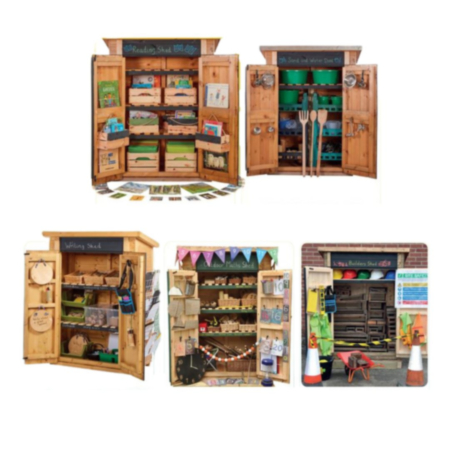 Wooden Outdoor Playground Sheds Set of 5 - Bundle Deal