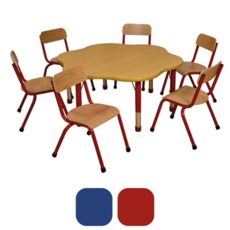 Milan Flower Shaped Height Adjustable Classroom Table