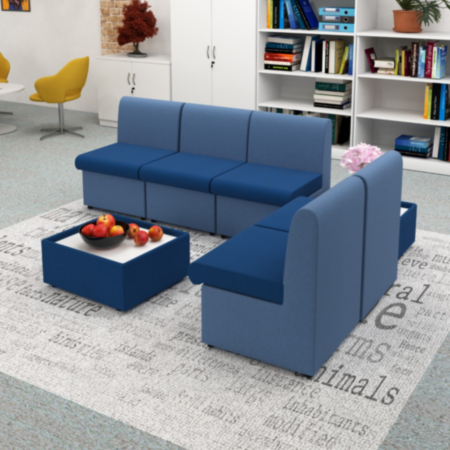 Alto Modular Fabric Base Coffee Table with White Top