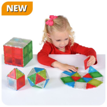 Translucent Solid Magnetic Polydron Class Set