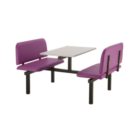 Oscar Upholstered 4 Seater Fast Food Seating Unit with Both Sides Accessible 