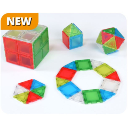 Translucent Solid Magnetic Polydron Class Set