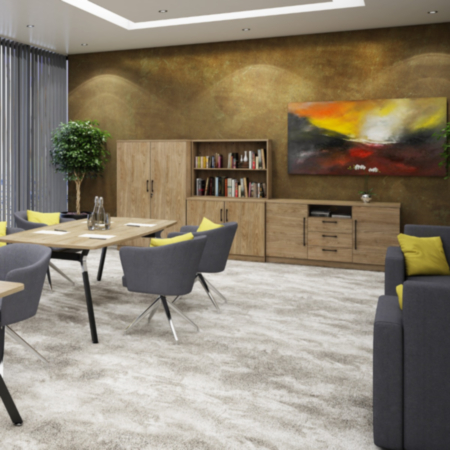 Anson Executive Office High Cupboard Unit - Barcelona Walnut