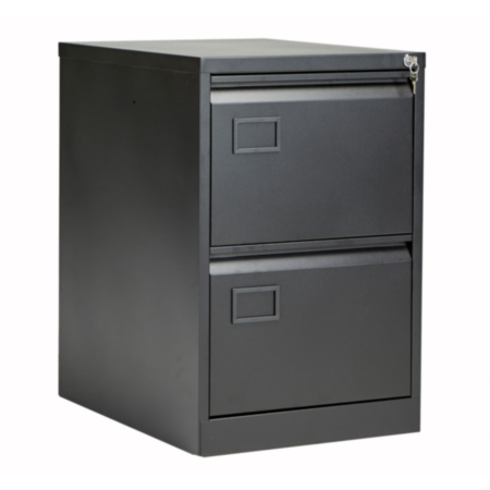  Bisley Contract 2 Drawer Steel Filing Cabinet - Black