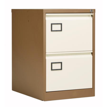 Bisley Contract 2 Drawer Steel Filing Cabinet - Coffee Cream