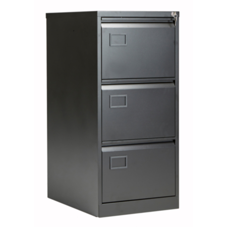 Bisley Contract 3 Drawer Steel Filing Cabinet - Black
