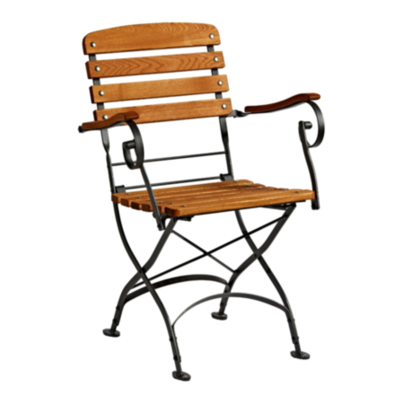 Arch Wrought Iron Classic Folding Commercial Pub Garden Armchair