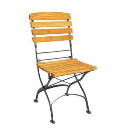 Arch Wrought Iron Classic Folding Commercial Pub Garden Side Chair