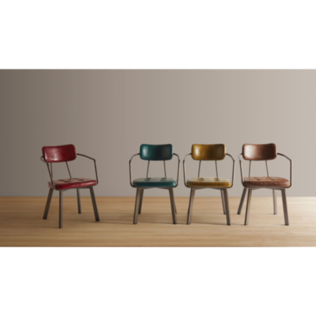Auzet Vintage Faux Leather Cafe Bistro Chair