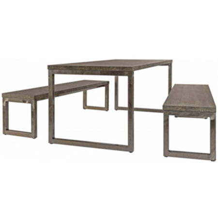 Axiom Rustic Breakout Dining Table and Bench Set 