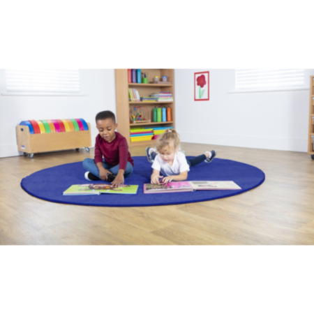 Luxury Super Soft Circular Classroom Carpet - Navy