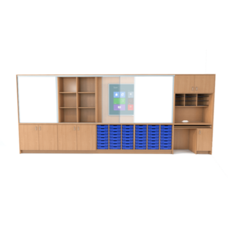 OneStore Multi-Functional Teaching Wall - 5 Metre Wide Non-Locking