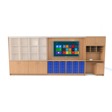 OneStore Multi-Functional Teaching Wall - 5 Metre Wide Locking