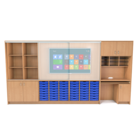 OneStore Multi-Functional Teaching Wall - 4 Metre Wide Non-Locking