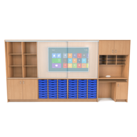 OneStore Multi-Functional Teaching Wall - 4 Metre Wide Locking