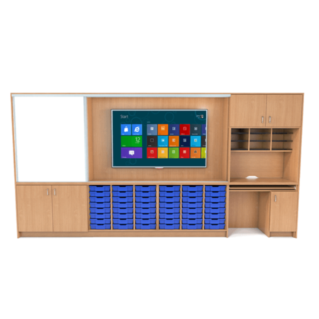 OneStore Multi-Functional Teaching Wall - 4 Metre Wide Locking