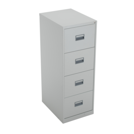 Steel 4 Drawer Lockable Filing Cabinet - Grey