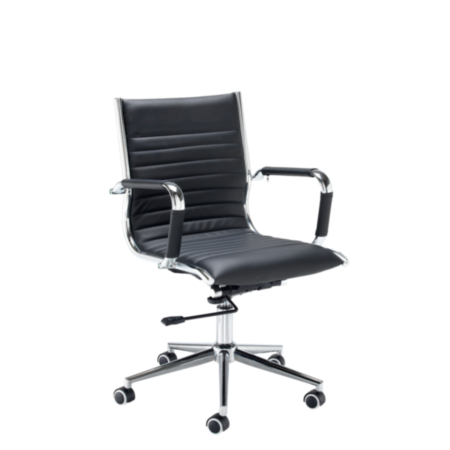 Bari Medium Back Black Faux Leather Executive Office Chair