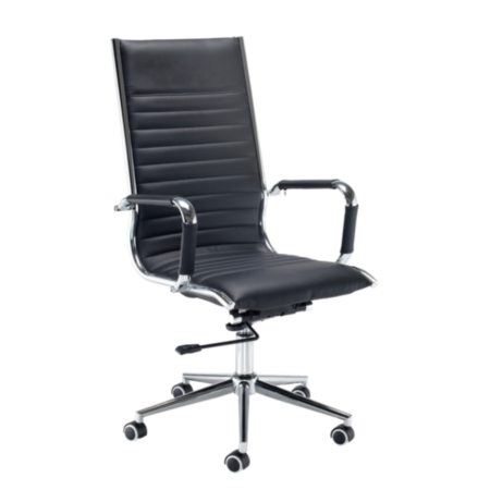 Bari High Back Black Faux Leather Executive Office Chair