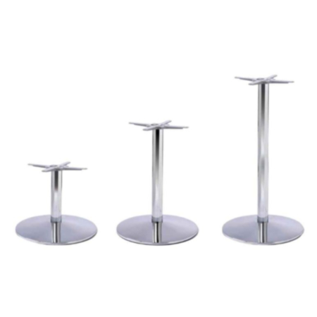  Restaurant Table Base - Medium Size Dome Chrome Cast Iron - 3 Sizes