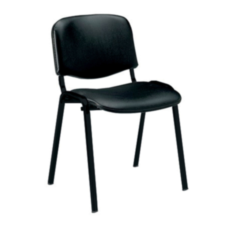 Iso Vinyl Black Framed Stackable Conference/Meeting Chair