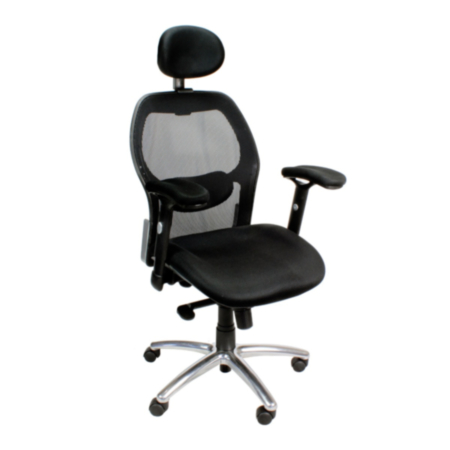 Hermes Office High Back Mesh Executive Armchair With Headrest And Chrome Base
