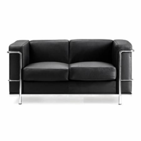 Leather Faced Two Seater Sofa