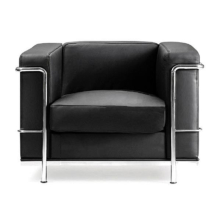Modern Office Reception Chair - Leather Faced 