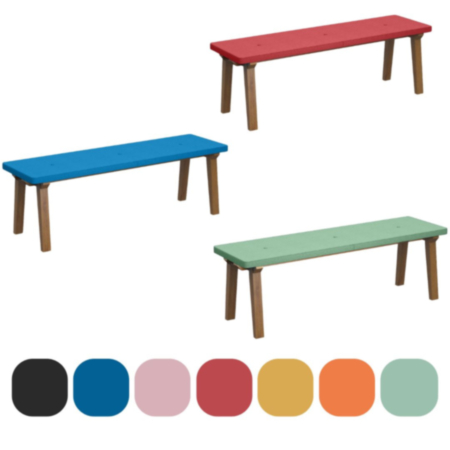 Crew Office Dining and Breakout Bench Oak Legs with Three Buttons
