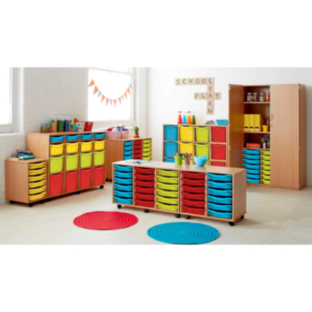 Monarch Mobile Classroom Storage Unit 1 Column with Single Trays