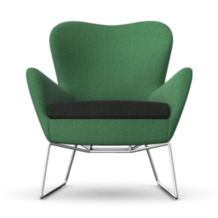Rubi Reception Lounge Chair with Metal Sled Base