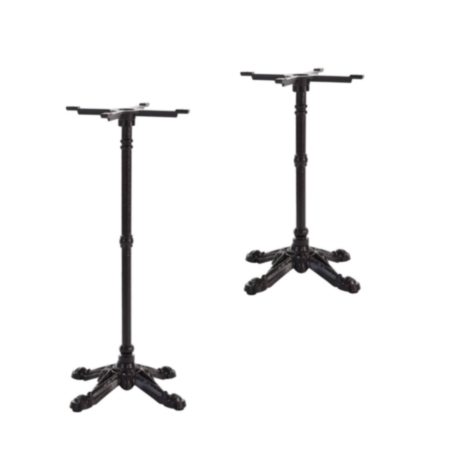 Black Cast Iron Bistro Table Base - 4 Leg