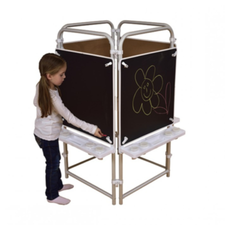Early Years Four Sided Easel Set with 4  magnetic chalkboards
