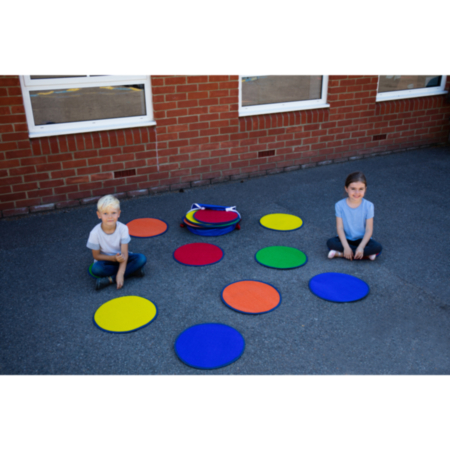 Rainbow Outdoor Circle Mats Set of 30 with FREE Holdall