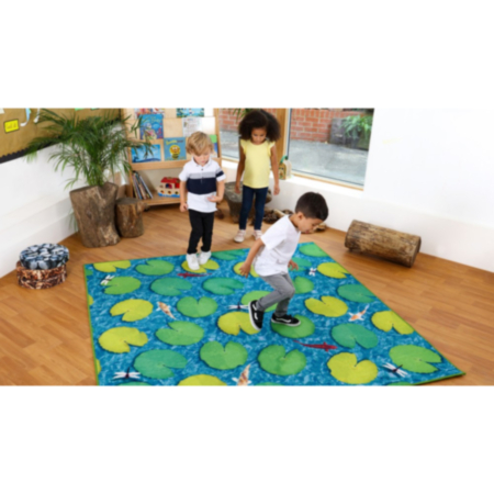 Natural World Grass and Lily Pads Double Sided Classroom Carpet