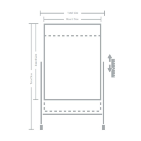 Non-Magnetic Double Sided Mobile Whiteboard - Landscape
