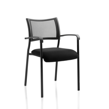 Brunswick Visitor Chair With Black Frame and Arms - Black