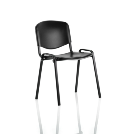 ISO Stacking Chair Black Poly Black Frame