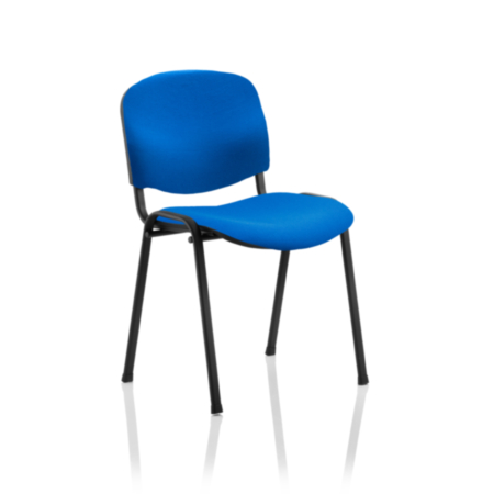 ISO Stacking Chair Blue Fabric Black Frame